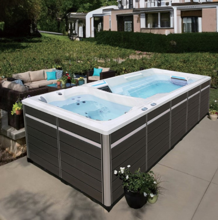 Плавательный СПА бассейн с противотоком Bigeer Амаре 590x225x150см